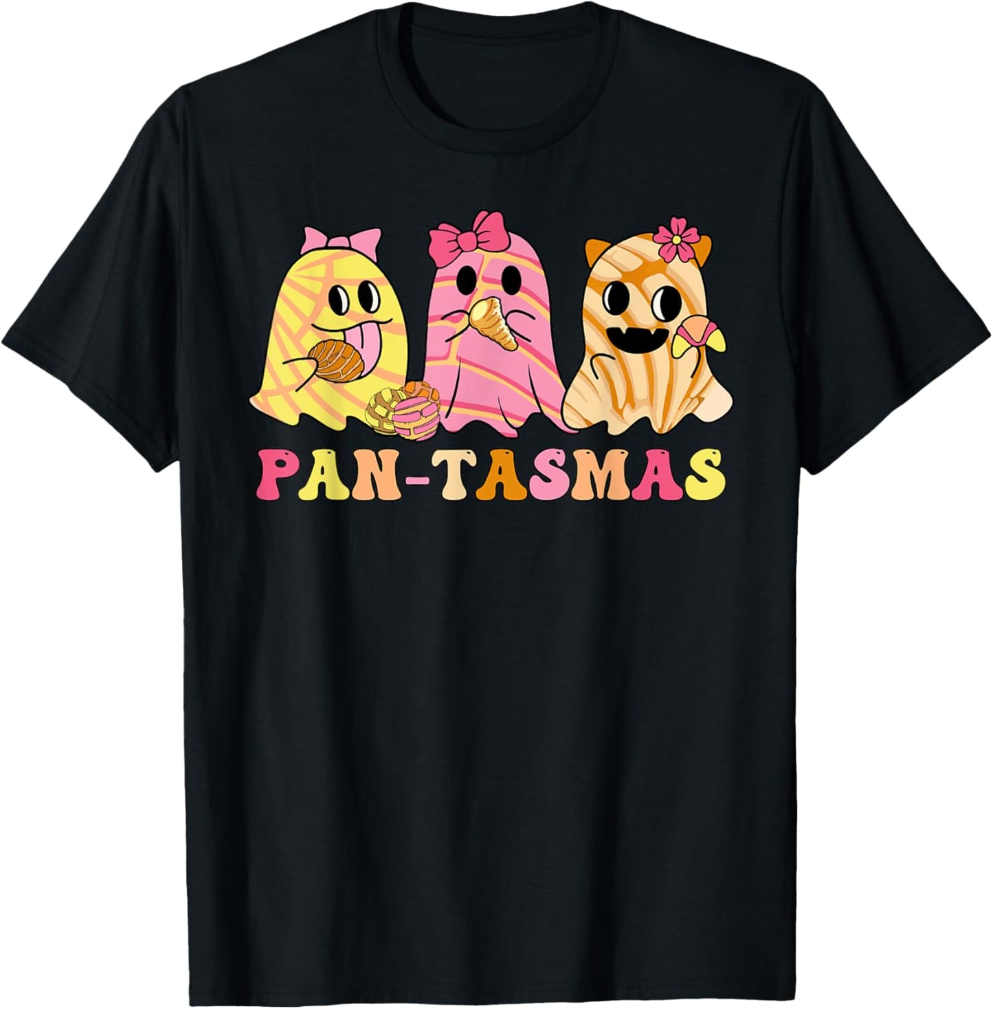 Pantasmas Mexican Spooky Halloween Ghost Conchas Pan-tasmas T-Shirt - T-Shirt | Black