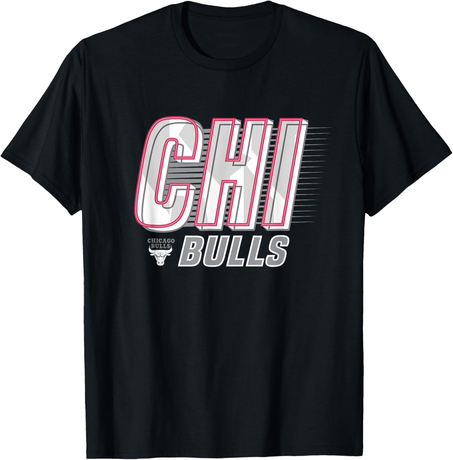 NBA Chicago Bulls Type Stack Logo T-Shirt - T-Shirt | Black