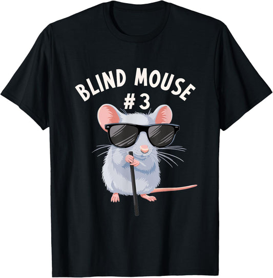 Blind Mice Group Outfit #3 of 3 - Halloween Costume Mouse #3 T-Shirt - T-Shirt | Black