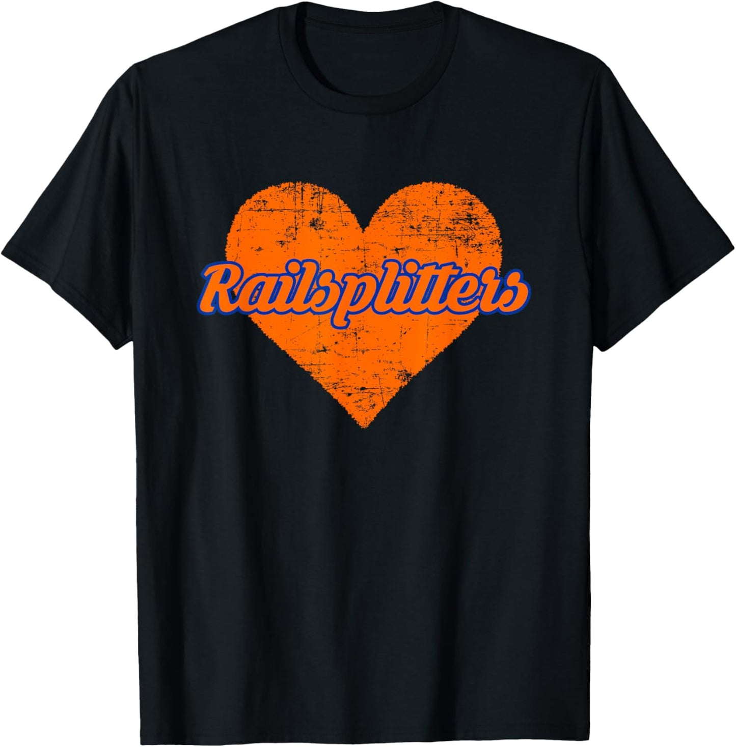 Lincoln Park Railsplitters Over Heart T-Shirt - T-Shirt | Black