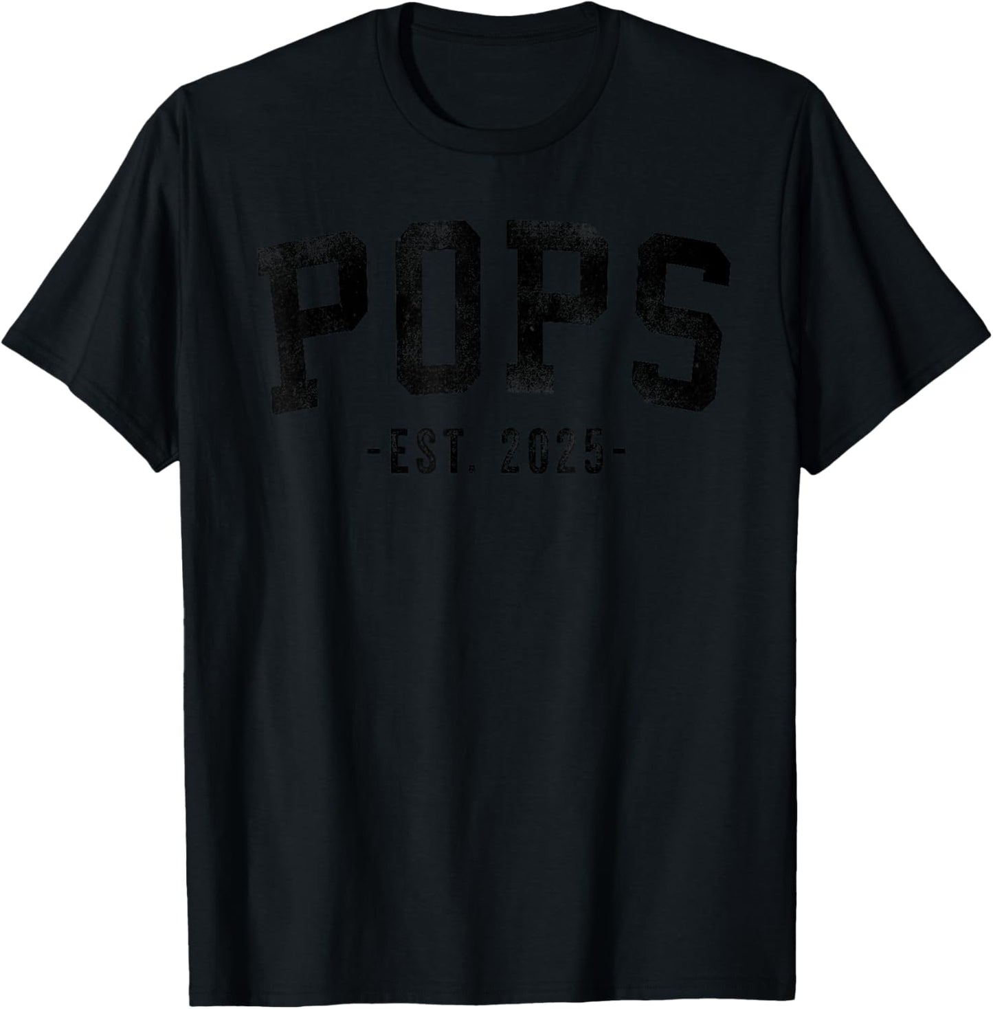 Pops Est 2025 Soon To Be Pops Gifts Classic Bold Font - Men's Grey Small Classic Fit Short Sleeve - New Baby Gift T-Shirt - T-Shirt | Black