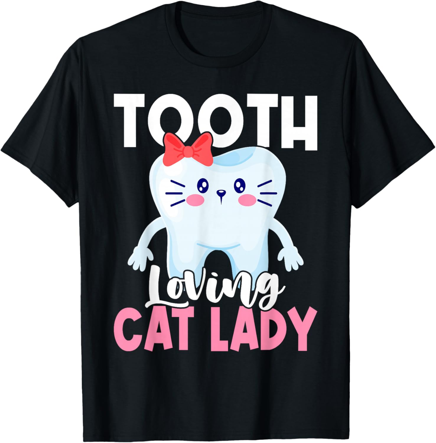 Dentist Cat Cat Lover Dental Assistant Nurse T-Shirt - T-Shirt | Black