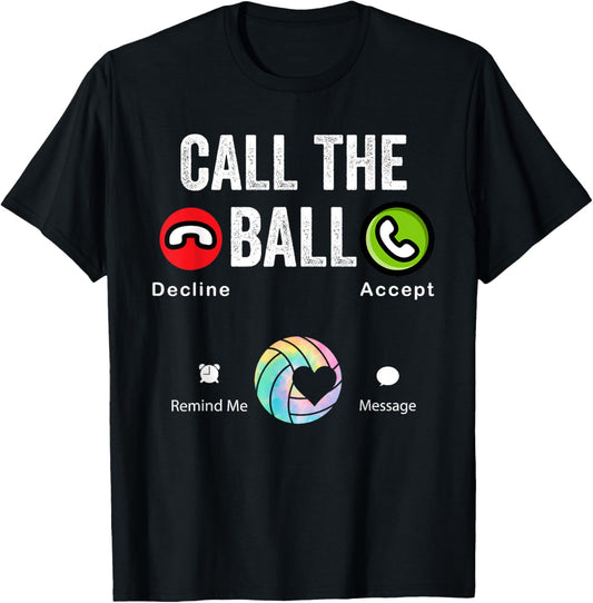 funny volleyball call the ball volleyball - -Adults, Kids - Black - Small - Short Sleeve T-Shirt - T-Shirt | Black