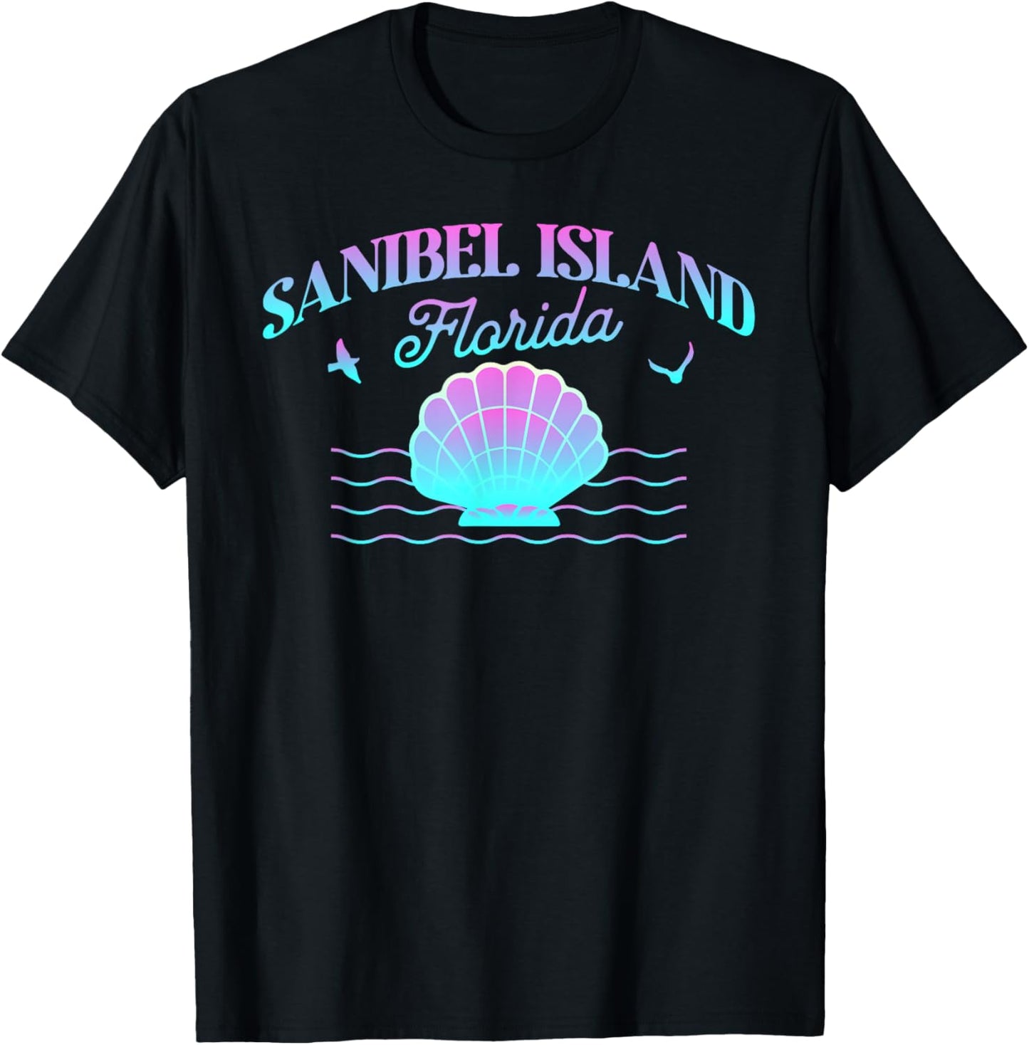Sanibel Island Florida FL Seashell Shells Beach Souvenir T-Shirt - T-Shirt | Black