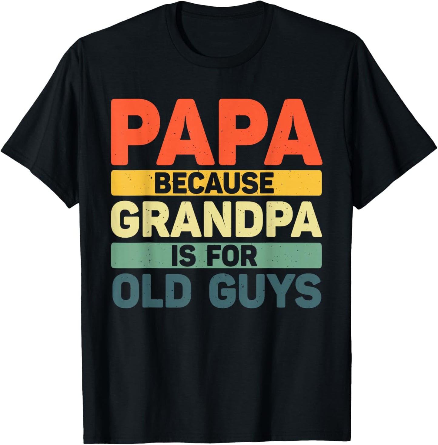 Papa Art For Grandpa Men From Grandkids Father's Day Papa T-Shirt - T-Shirt | Black
