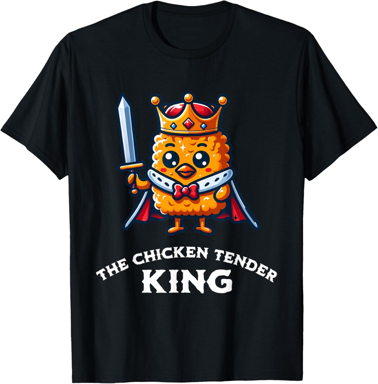 The Chicken Tender King Fast Food Funny T-Shirt - T-Shirt | Black