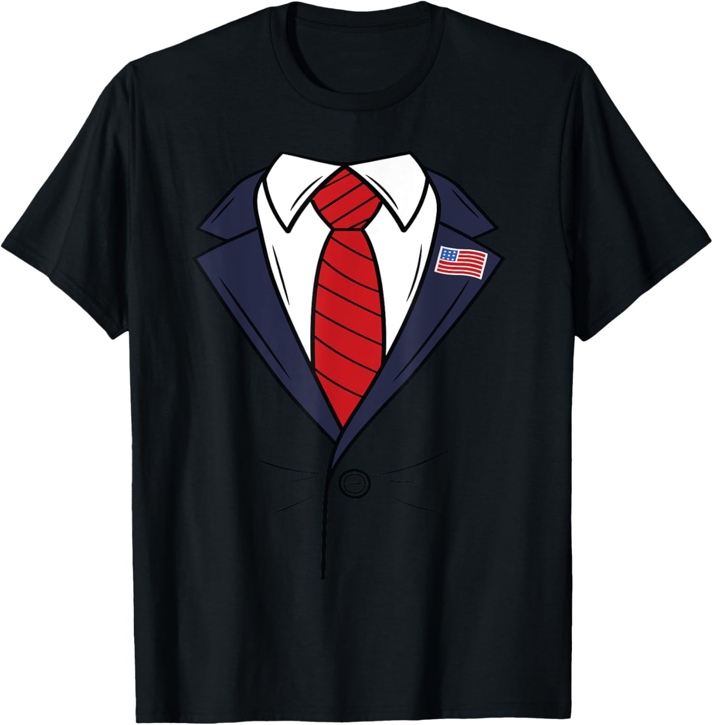 Funny USA President Suit Easy Halloween Costume T-Shirt - T-Shirt | Black