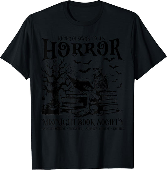 Halloween Horror Midnight Book Club Society Literary Reader T-Shirt - T-Shirt | Black