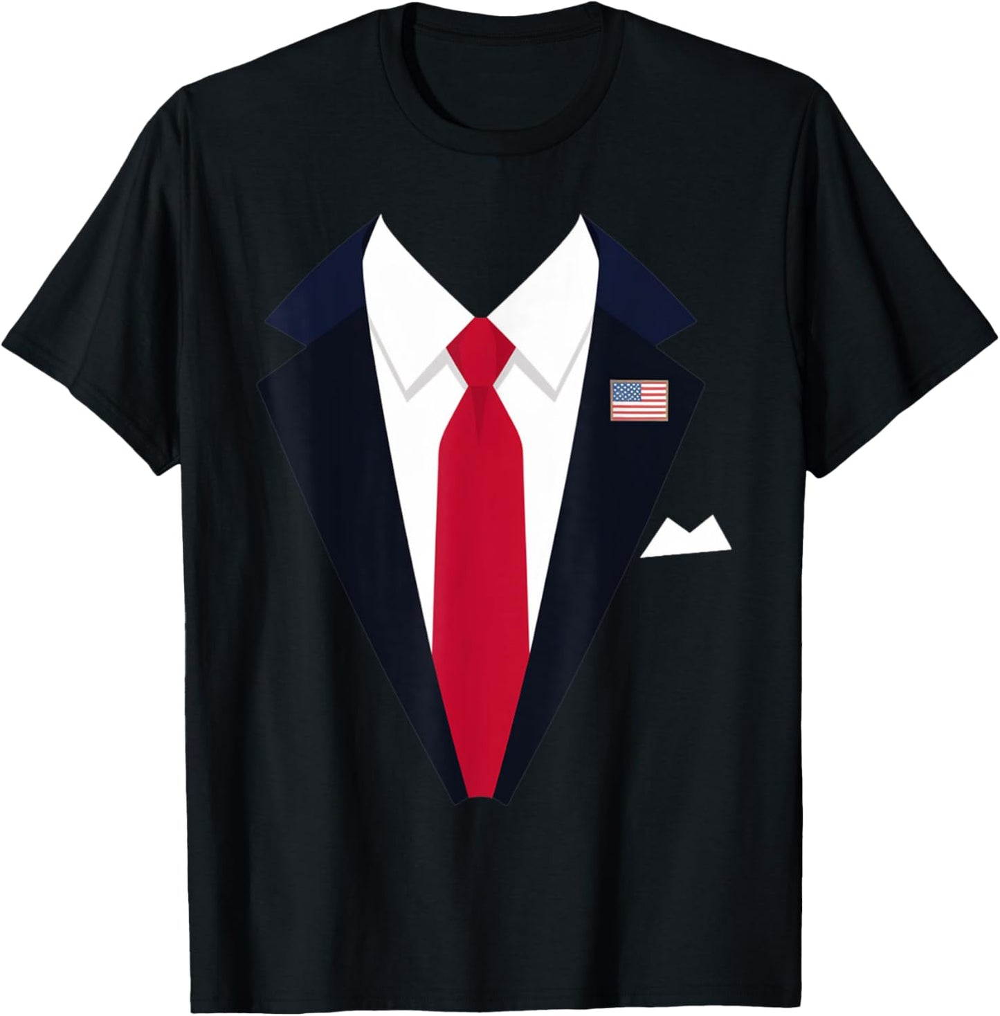 Funny USA President Suit Easy Halloween Costume T-Shirt - T-Shirt | Black