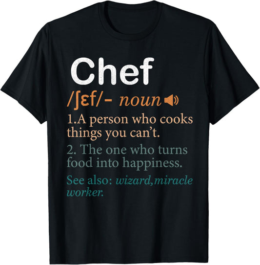 Chef Definition cooking men women funny chef T-Shirt - T-Shirt | Black