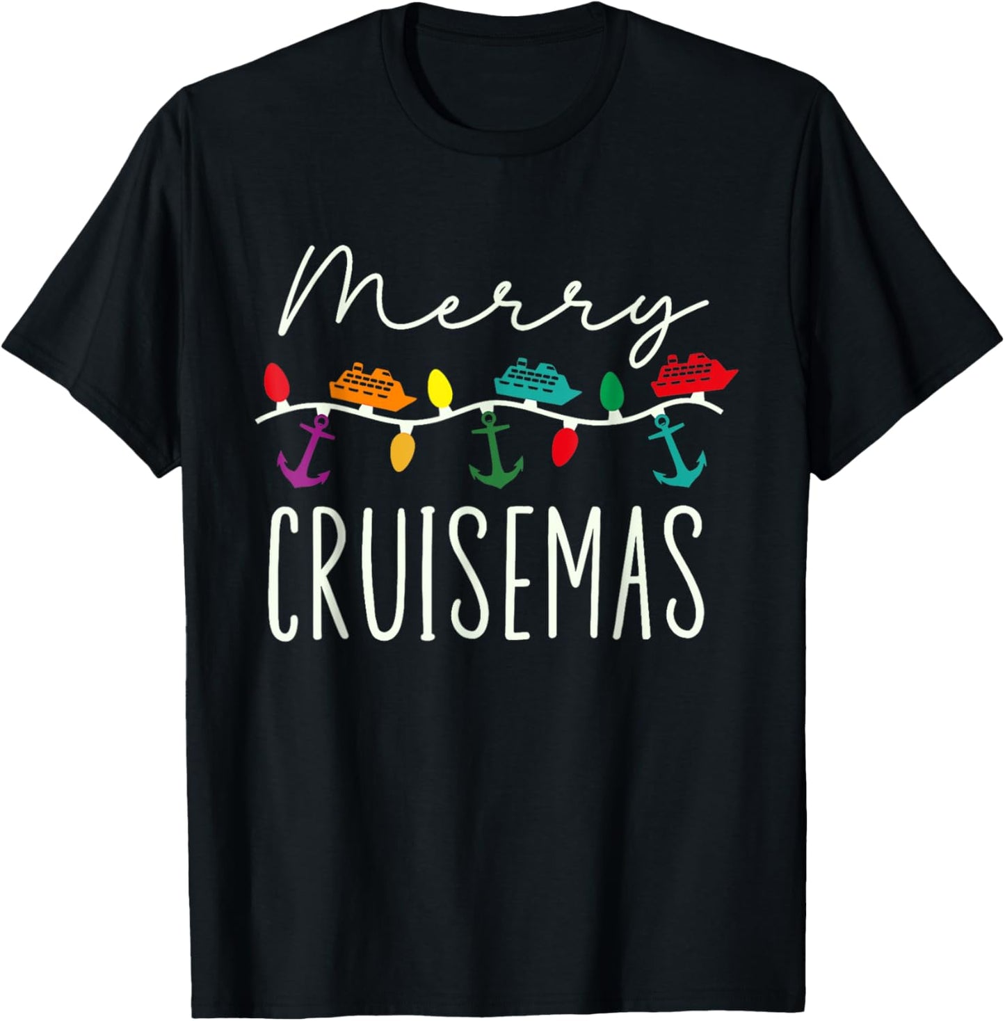 Merry Cruise-mas Cruise Christmas Xmas Pajamas Holiday Funny T-Shirt - T-Shirt | Black