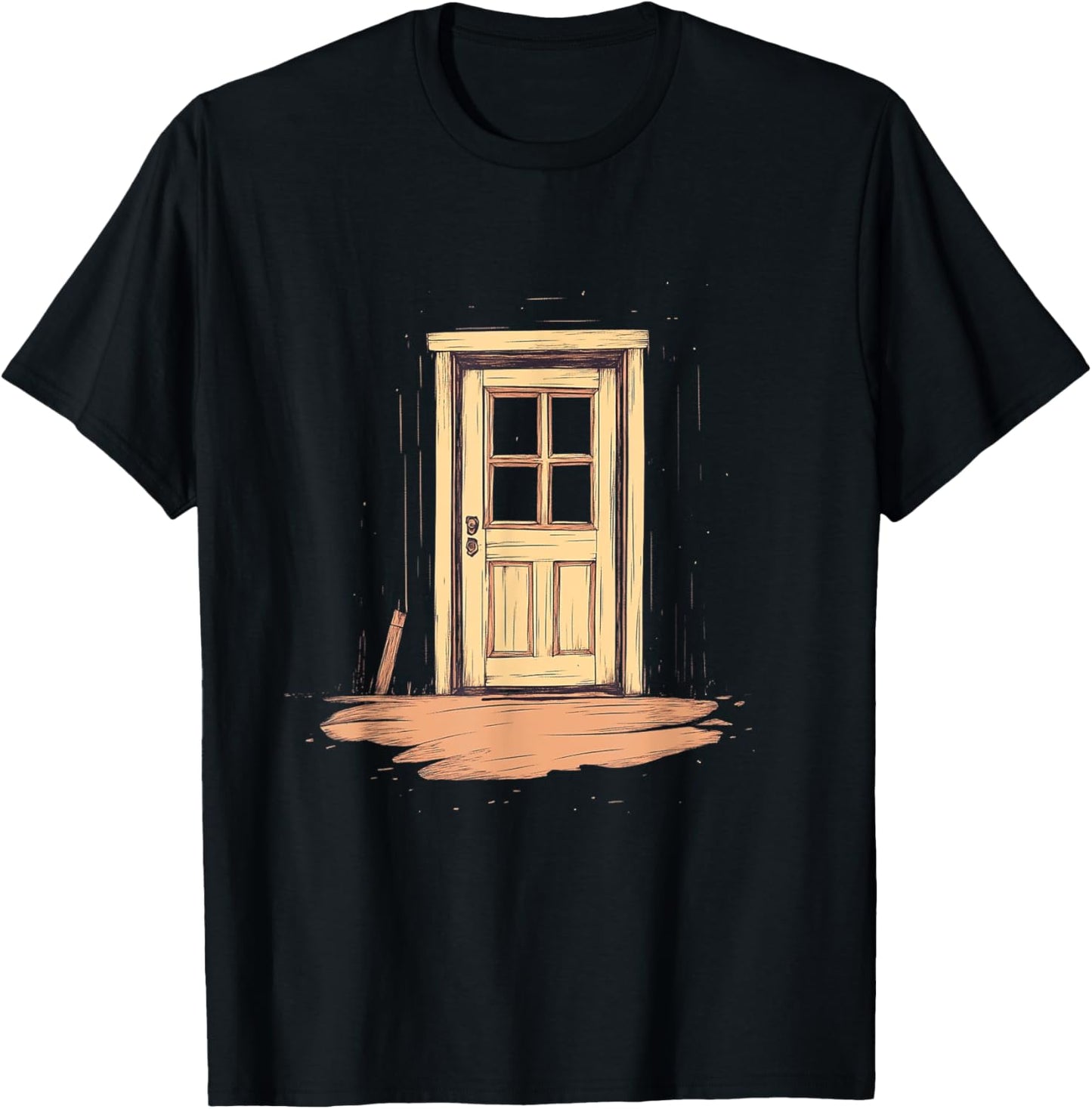 Vintage Door Artistic Adventure T-Shirt - T-Shirt | Black