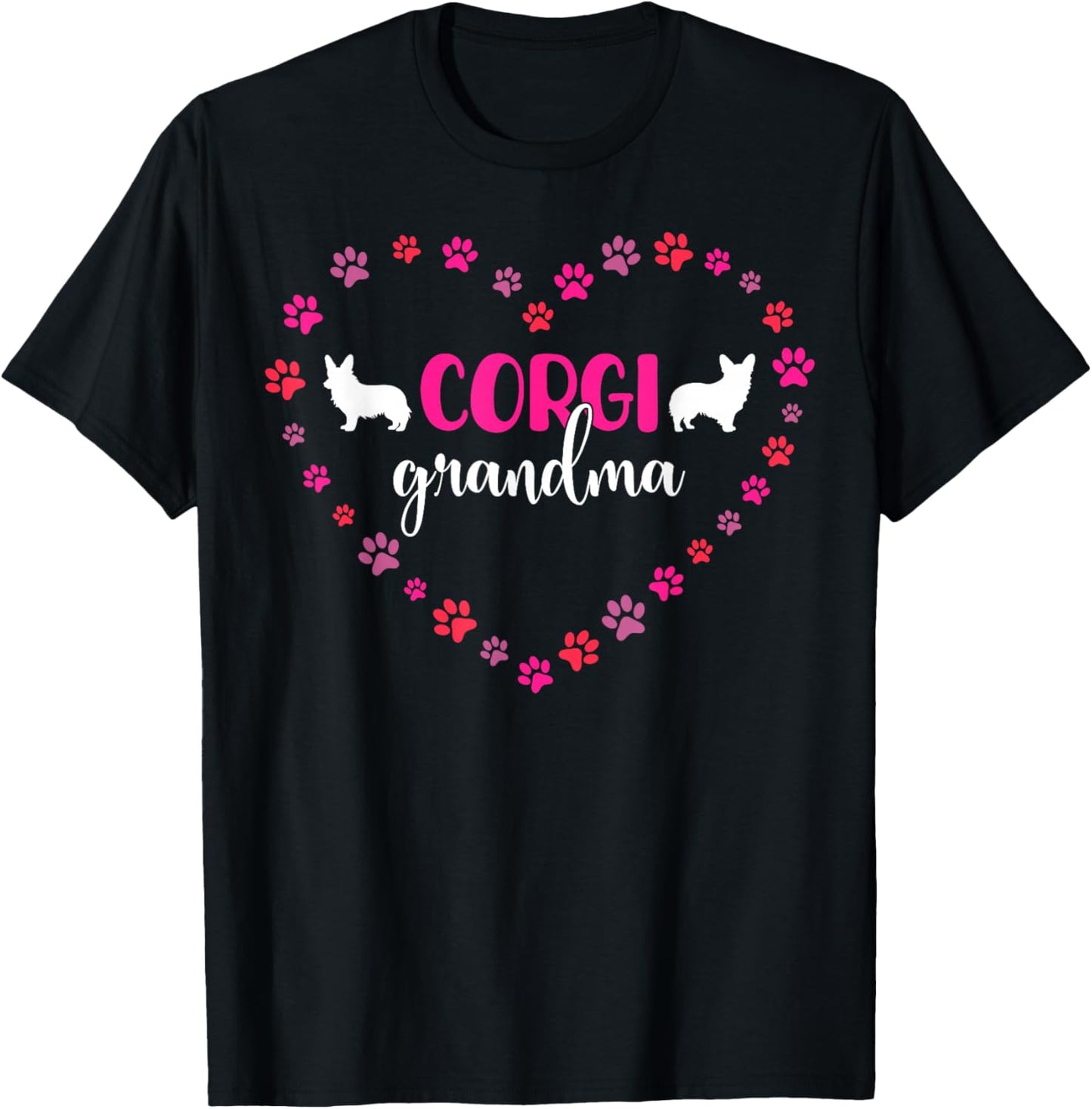 Cute Corgi Grandma Corgi Dog Owner Men Women T-Shirt - T-Shirt | Black