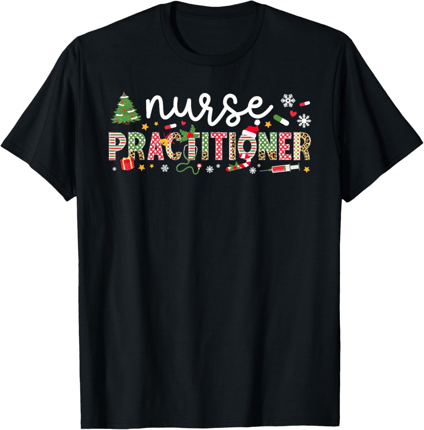 Nurse Practitioner Christmas Nurse Practitioner Xmas Party T-Shirt - T-Shirt | Black