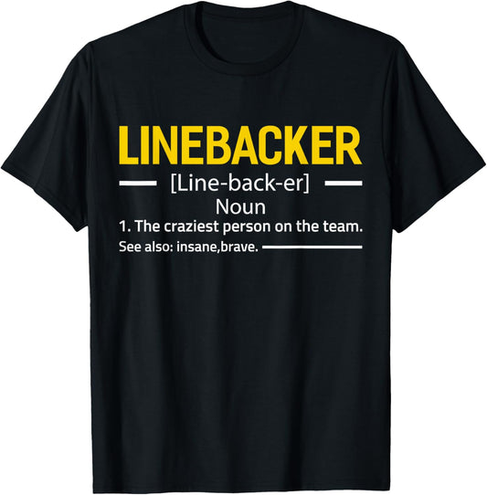 Linebacker Definition Football Sports T-Shirt - T-Shirt | Black