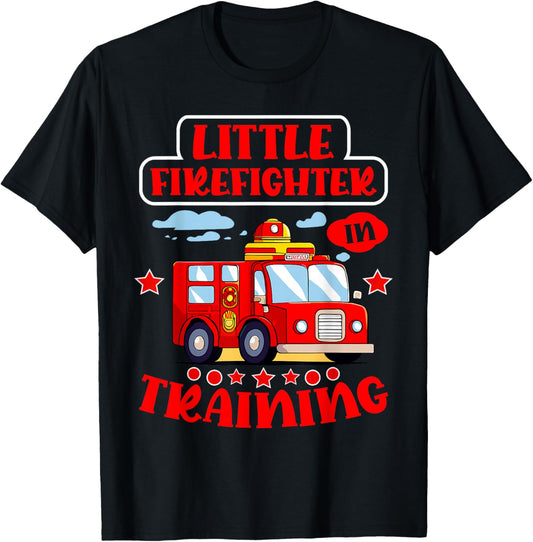 Firetruck Toddler Little Firefighter In Training T-Shirt - T-Shirt | Black