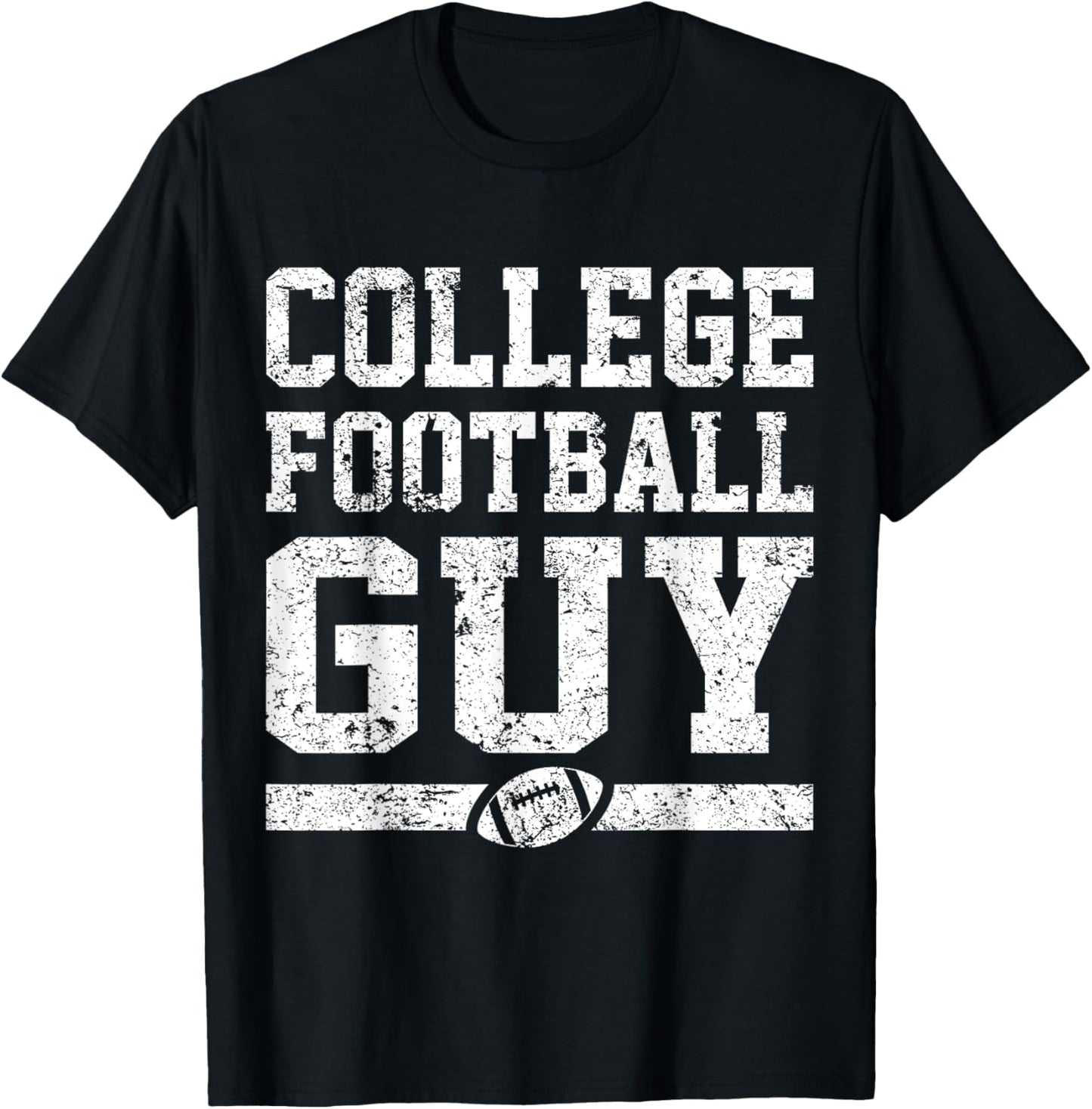 Vintage Funny College Football T-Shirt - T-Shirt | Black