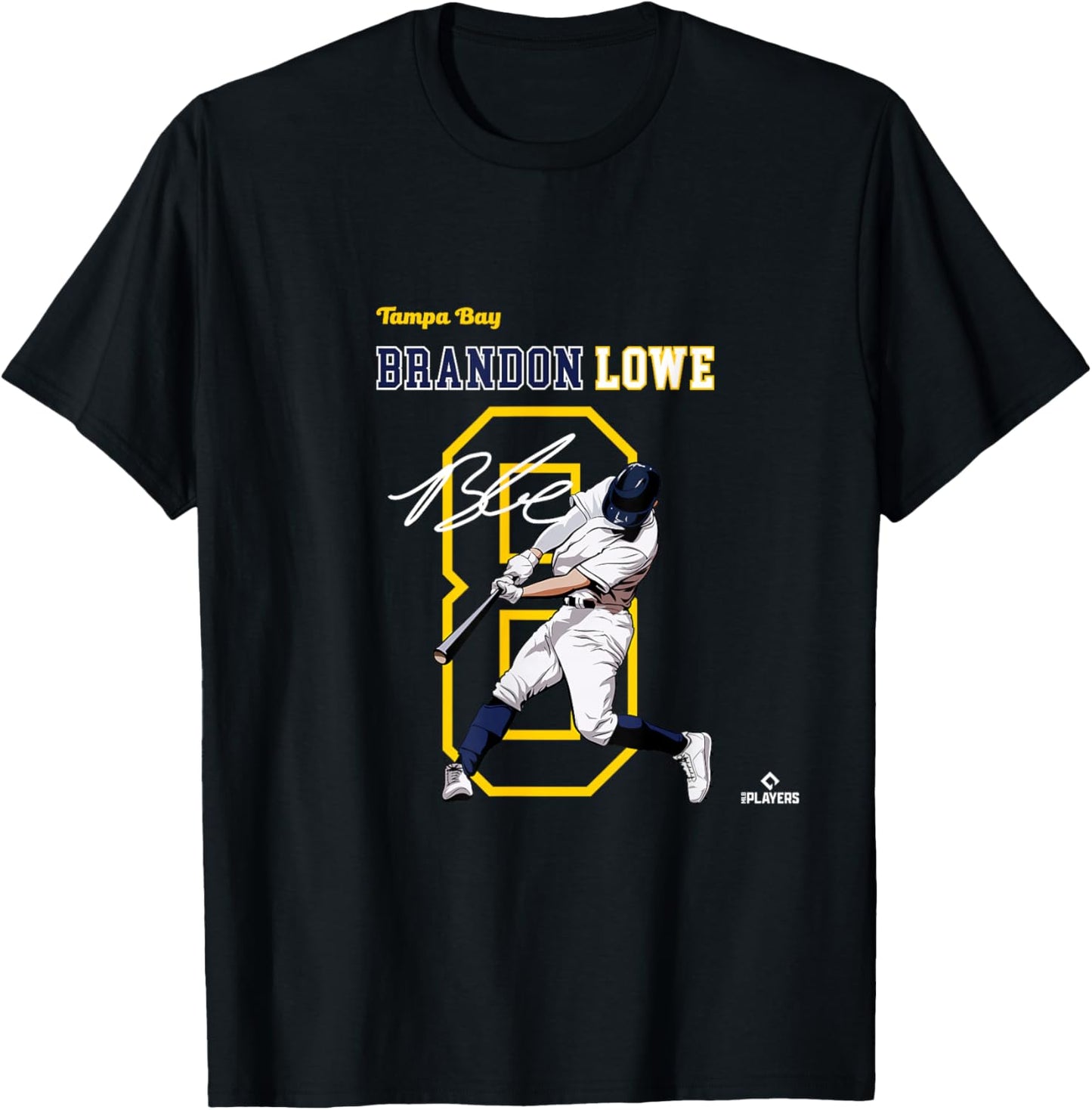 Brandon Lowe | Tampa Bay Baseball Players | MLBBLE3004 T-Shirt - T-Shirt | Black