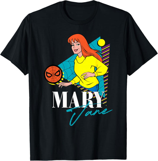 Marvel Spider-Man Retro '90s Couples Matching Mary Jane T-Shirt - T-Shirt | Black