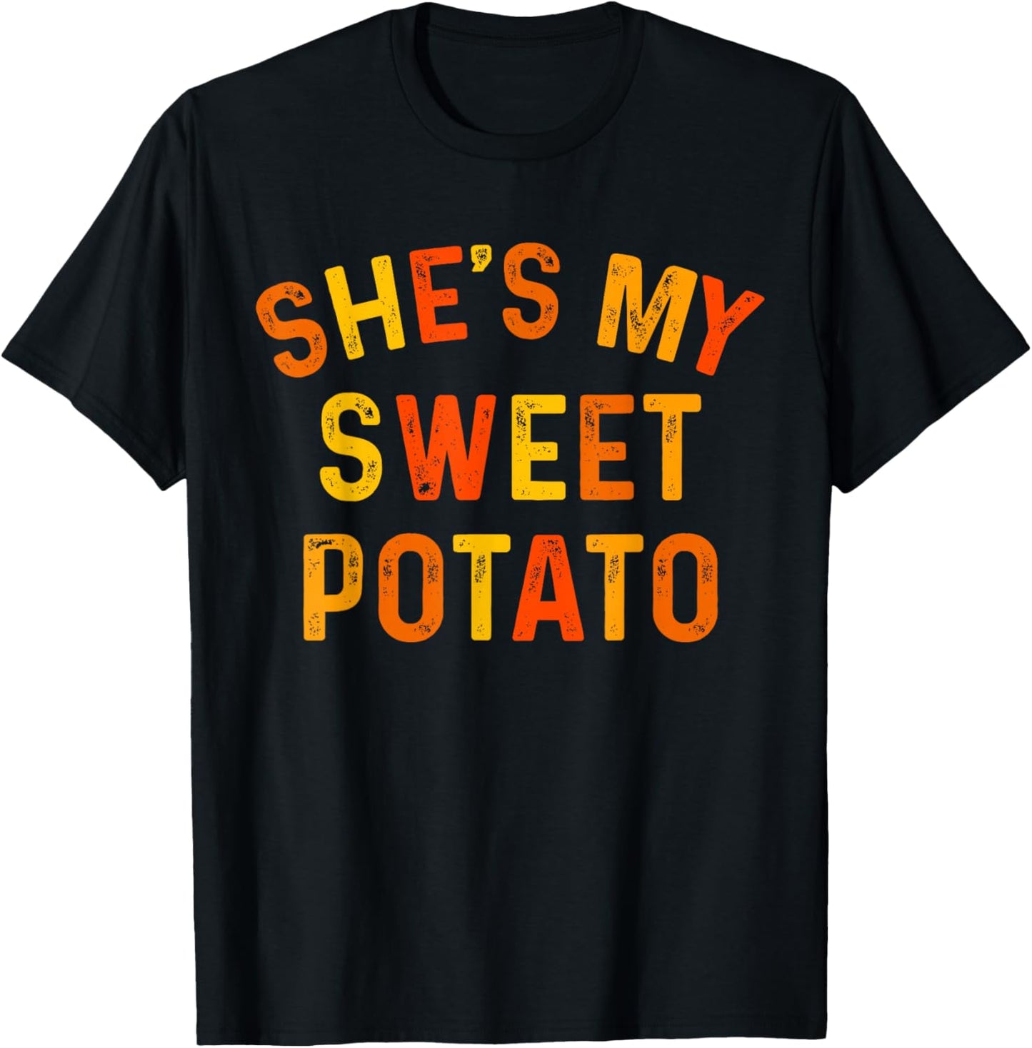 She's My Sweet Potato I Yam Thanksgiving Matching Couples T-Shirt - T-Shirt | Black