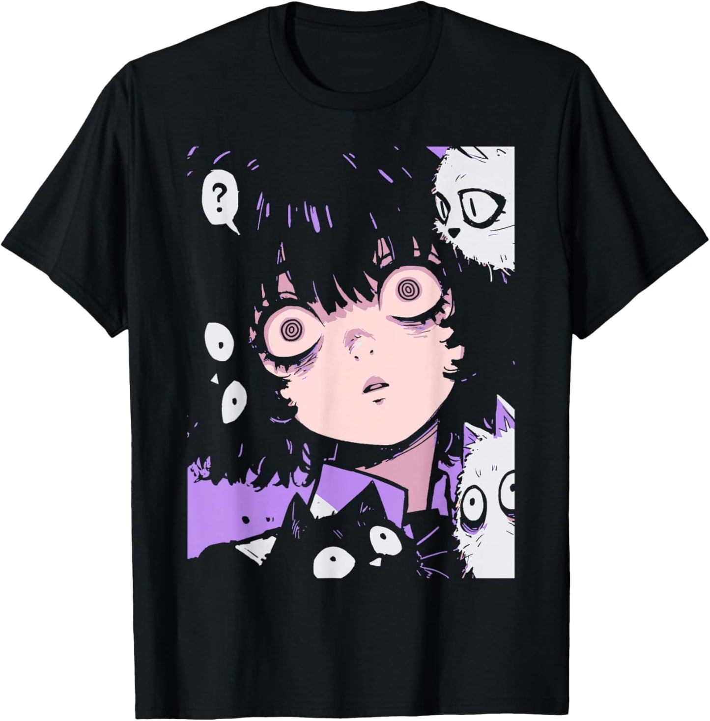 Horror Anime Manga Neko | Japan Japanese Creepy Kawaii Goth T-Shirt - T-Shirt | Black