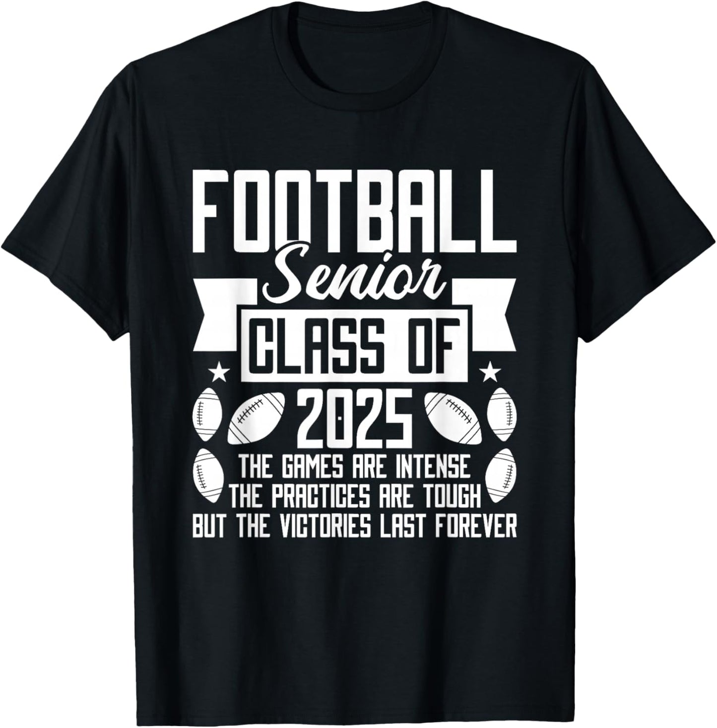 Class of 2025 Football Senior Night T-Shirt - T-Shirt | Black