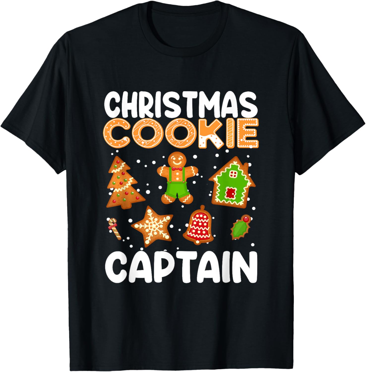 Cookie Baking Team Captain Gingerbread Christmas Matching T-Shirt - T-Shirt | Black