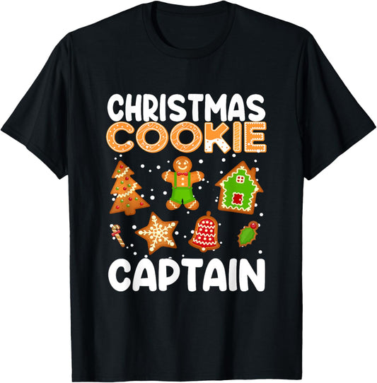 Cookie Baking Team Captain Gingerbread Christmas Matching T-Shirt - T-Shirt | Black