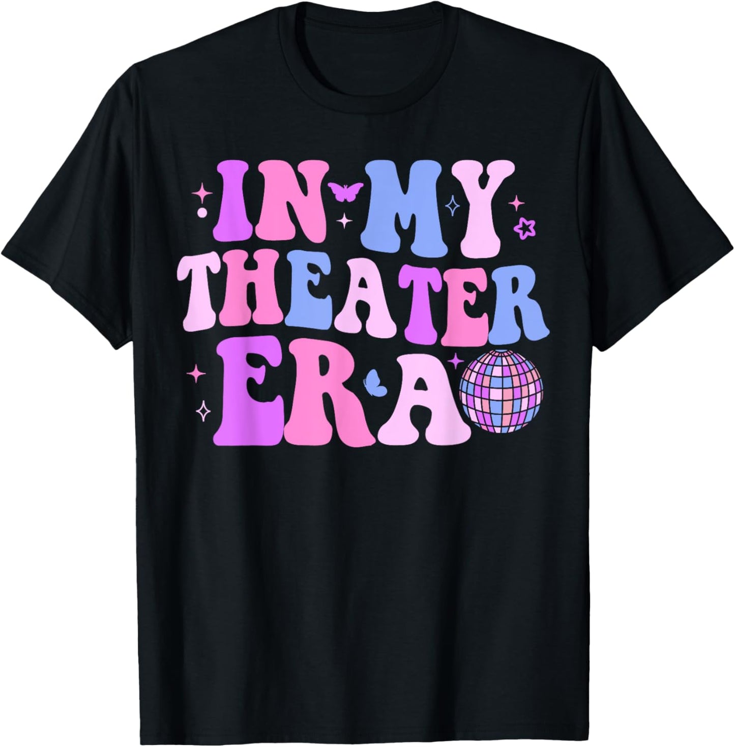 Groovy In My Theater Era Theater Lover Acting Teacher Girl T-Shirt - T-Shirt | Black