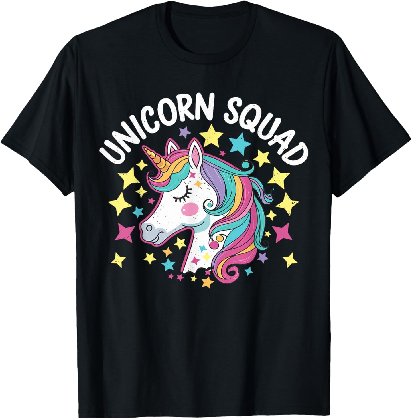 Unicorn Squad Retro T-Shirt - T-Shirt | Black
