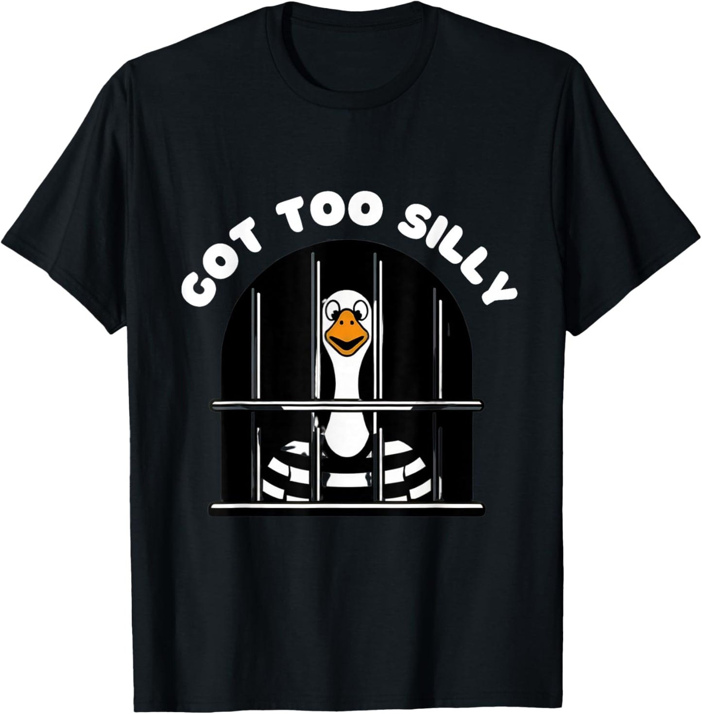 Funny silly goose got too silly goose in jail : net trapped T-Shirt - T-Shirt | Black