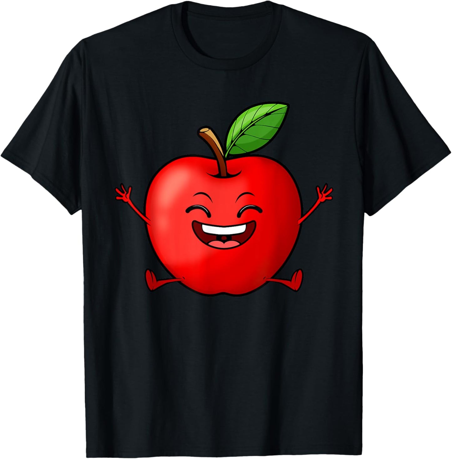 Cute Red Apple Design Women Kids Red Apple Lovers T-Shirt - T-Shirt | Black