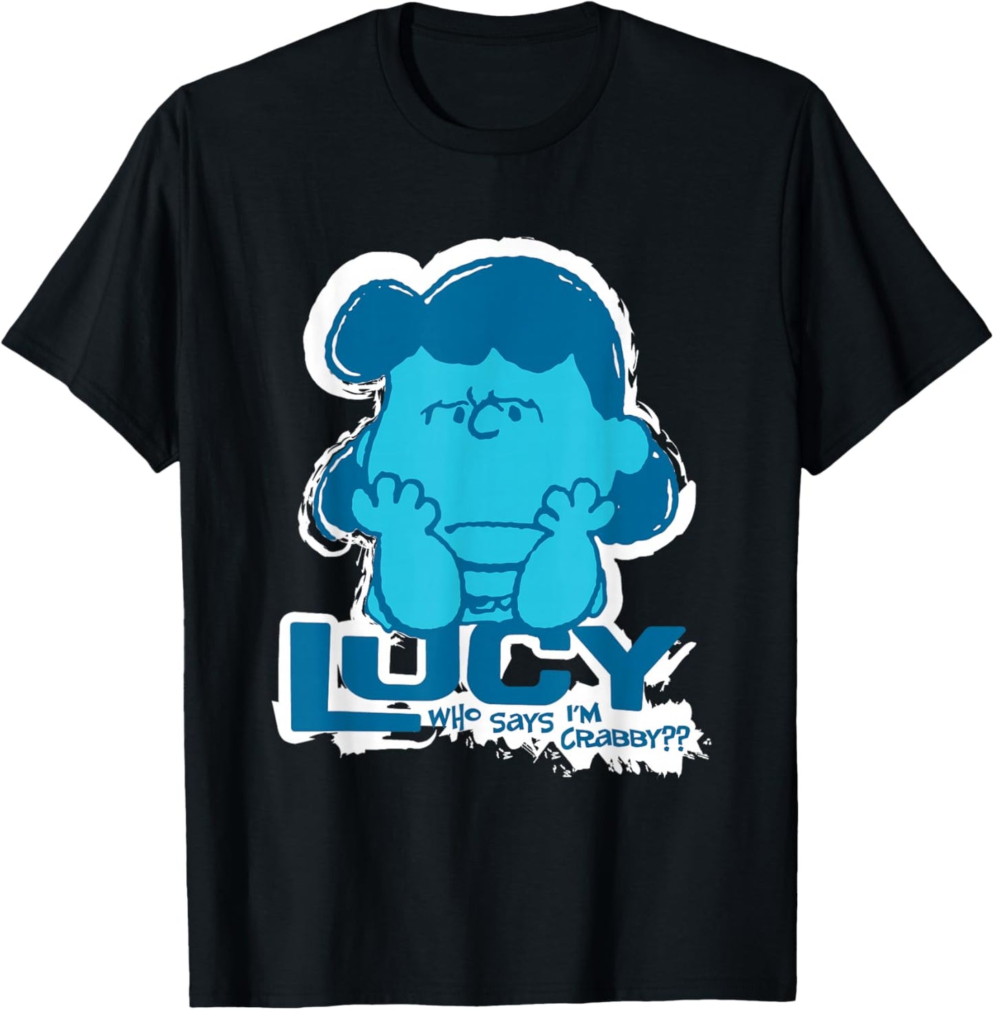 Peanuts Lucy Van Pelt Who Says Im Crabby T-Shirt - T-Shirt | Black