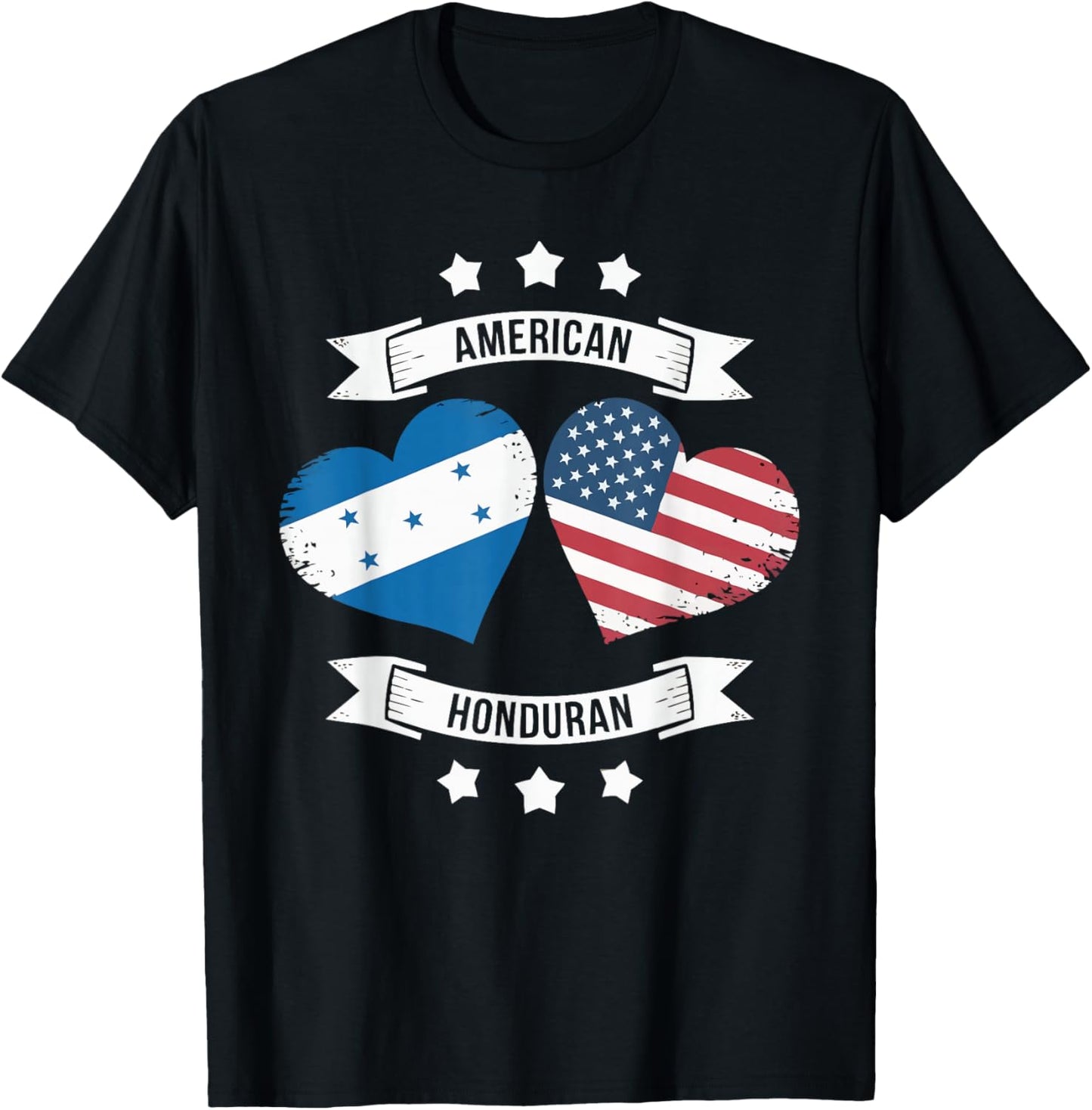 Half American Half Honduran USA Flag Honduras America T-Shirt - T-Shirt | Black