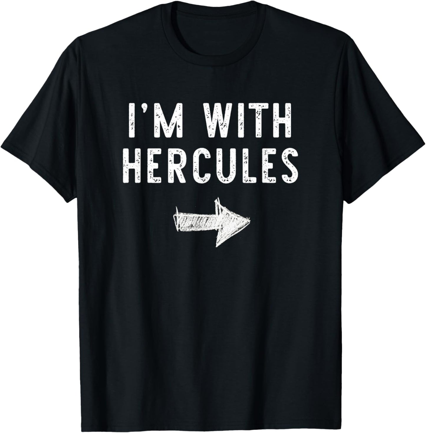 I’m with Hercules Funny Halloween Couple Costume T-Shirt - T-Shirt | Black