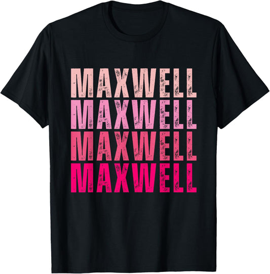 Personalized Name Maxwell I Love Maxwell Vintage T-Shirt - T-Shirt | Black