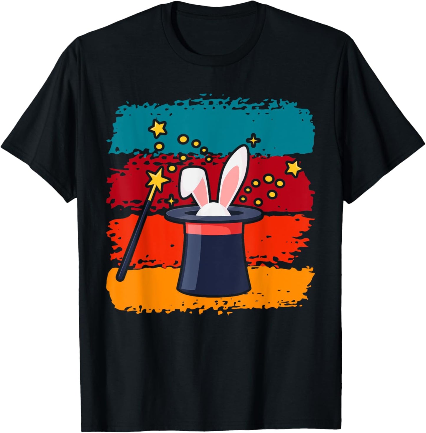 Magicians Hat for Magician Magic Icons Boys Magician T-Shirt - T-Shirt | Black
