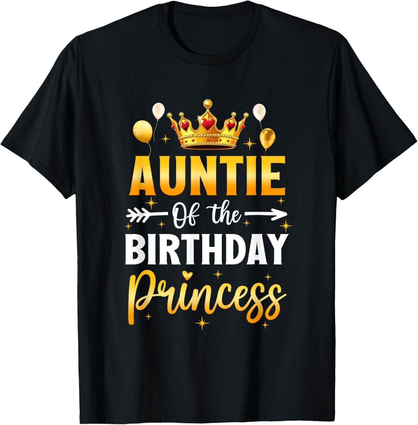 Auntie Of The Birthday Princess Birthday Girl Party Family T-Shirt - T-Shirt | Black