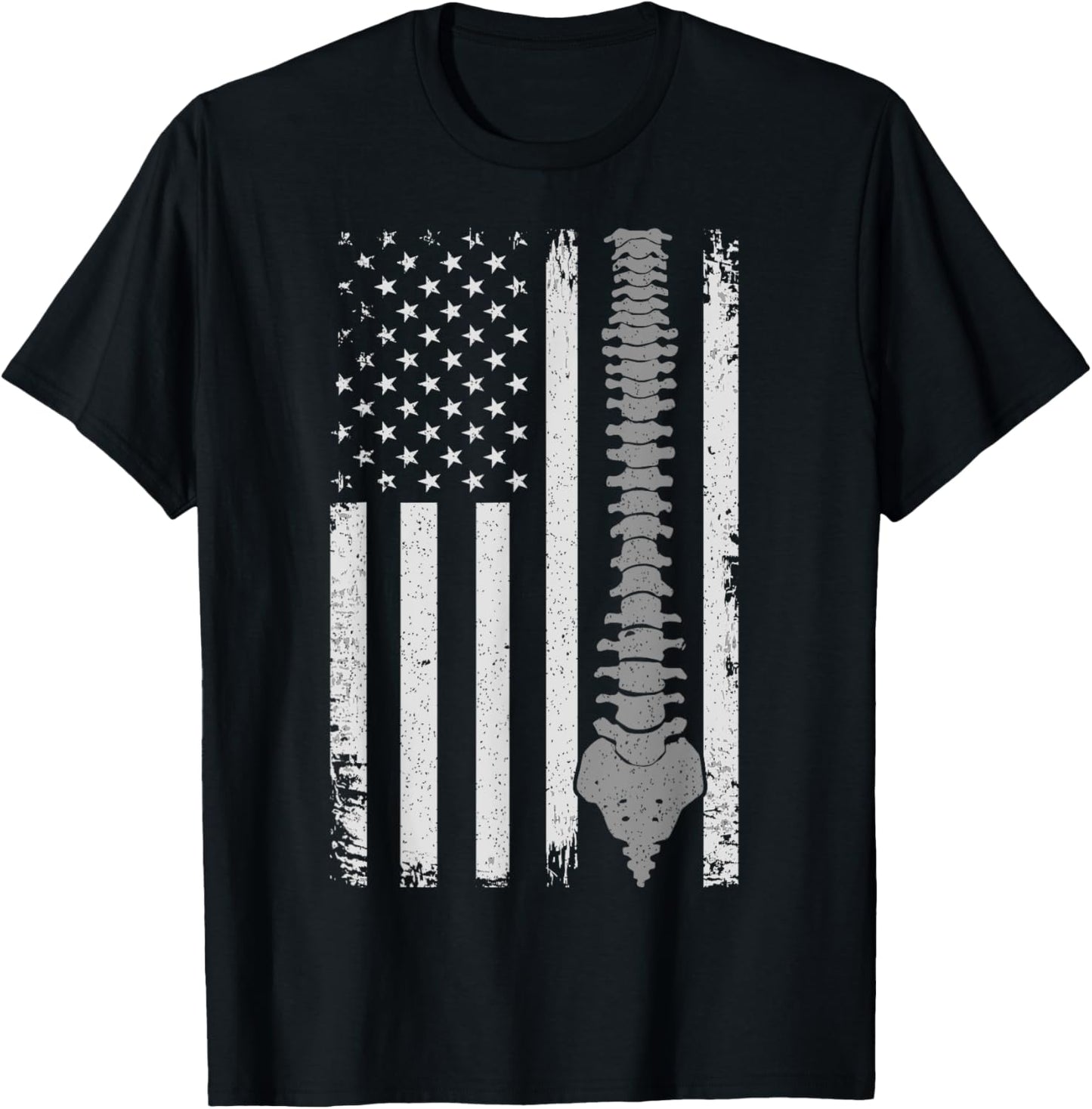 Patriotic USA Flag Chiropractic Gifts Chiropractor T-Shirt - T-Shirt | Black