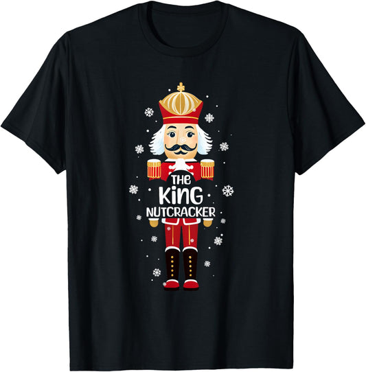 King Nutcracker Funny Christmas Family Matching Pajama T-Shirt - T-Shirt | Black