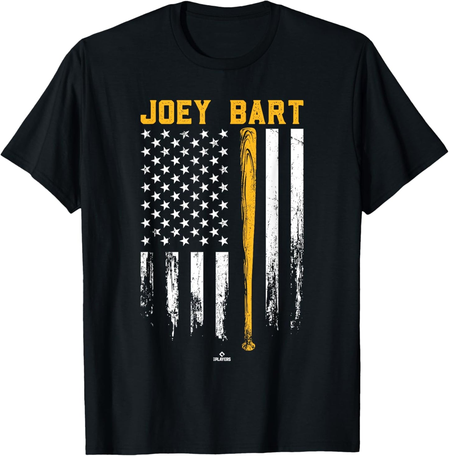 USA Flag Bat Joey Bart Pittsburgh Baseball MLBPA T-Shirt - T-Shirt | Black