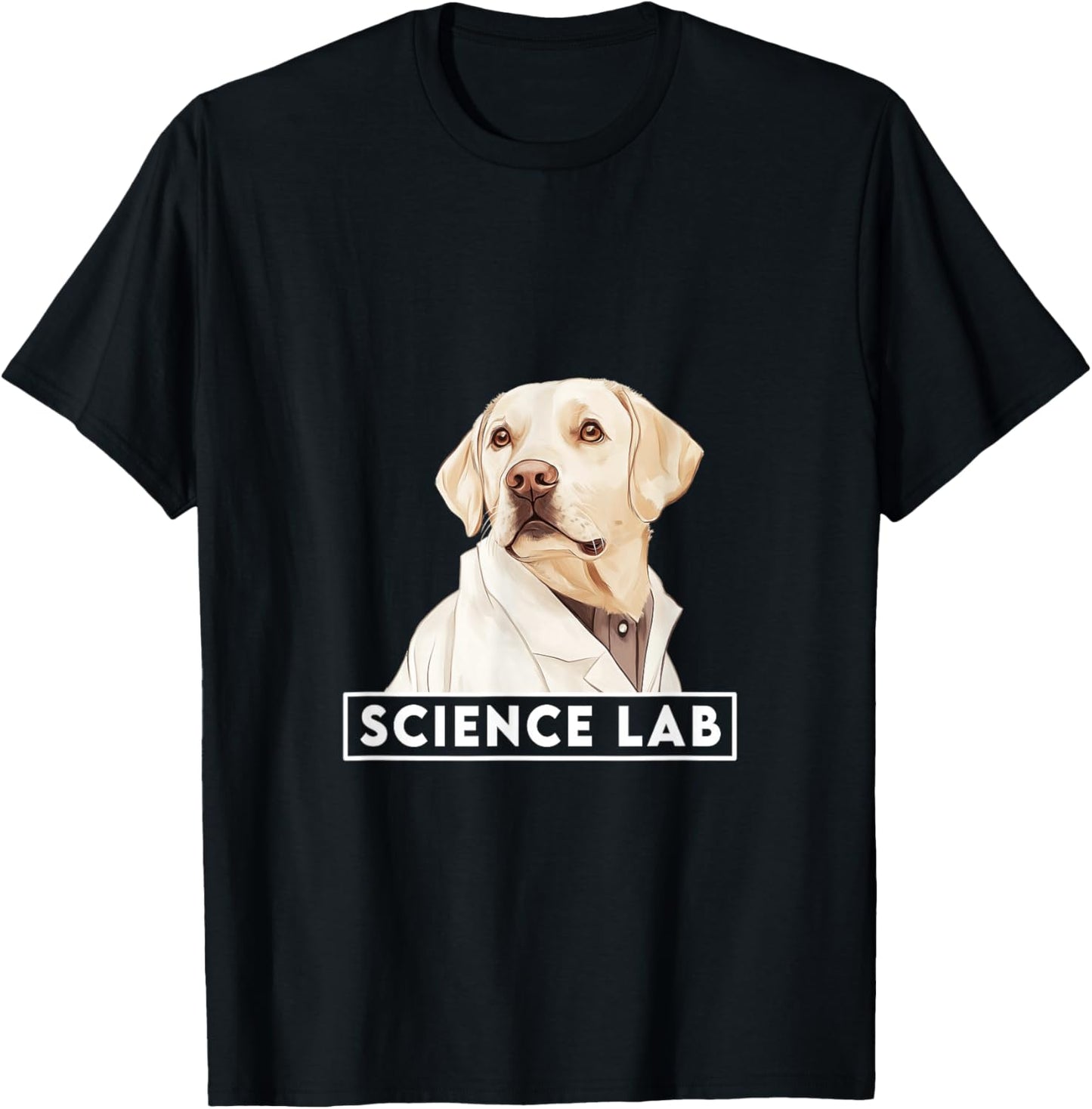 Funny Science Lab Design featuring a Labrador Science Dog T-Shirt - T-Shirt | Black