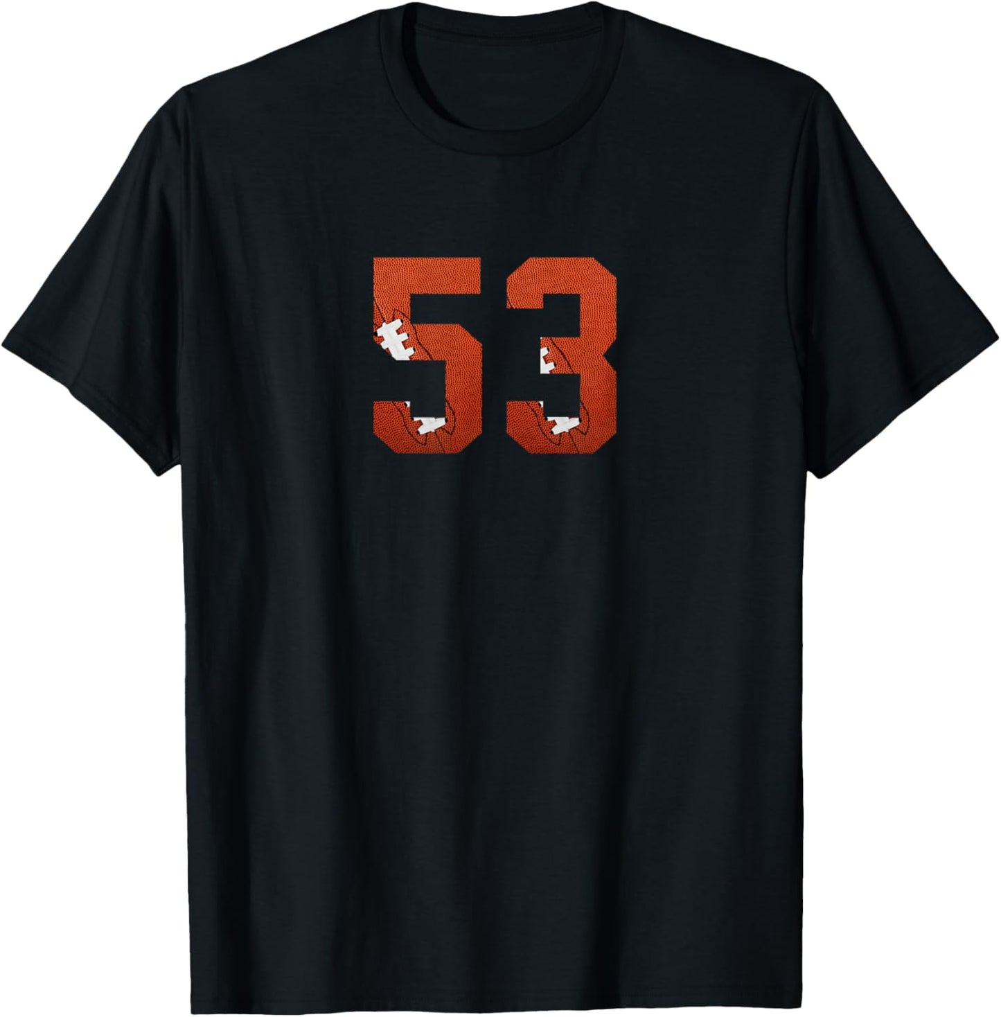 Number 53 - Minimalist American Football Jersey Numbered T-Shirt - T-Shirt | Black