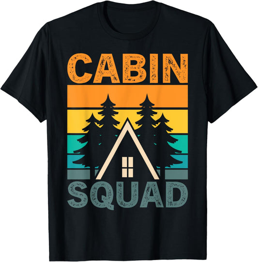 Retro Cabin Lover Cabin Squad T-Shirt - T-Shirt | Black