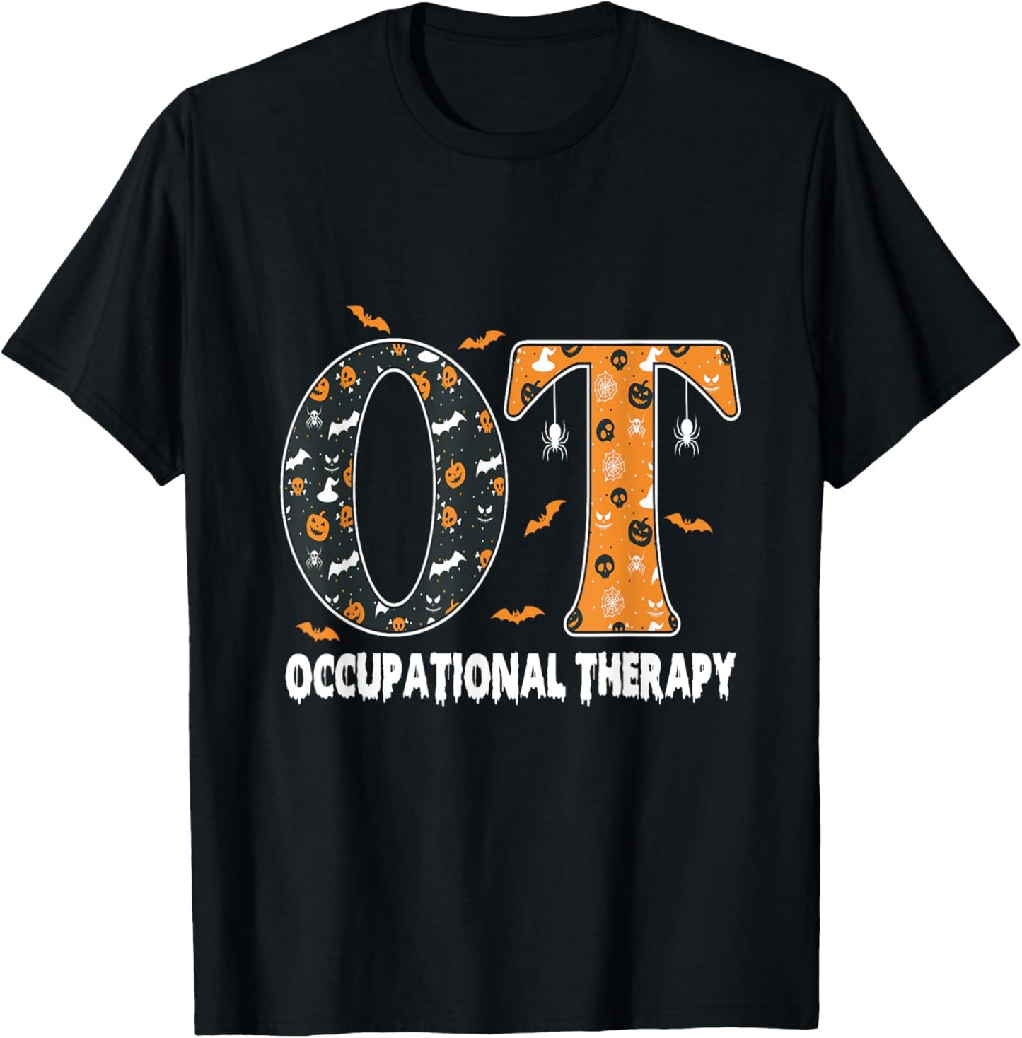 OT Occupational Therapy Therapist Halloween Spooky OTA T-Shirt - T-Shirt | Black
