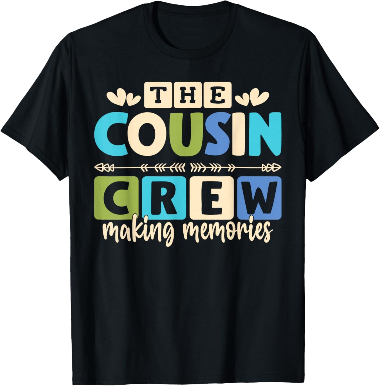 Cousin Crew 2025 Making Memories Family Vacation Camp Kids T-Shirt - T-Shirt | Black