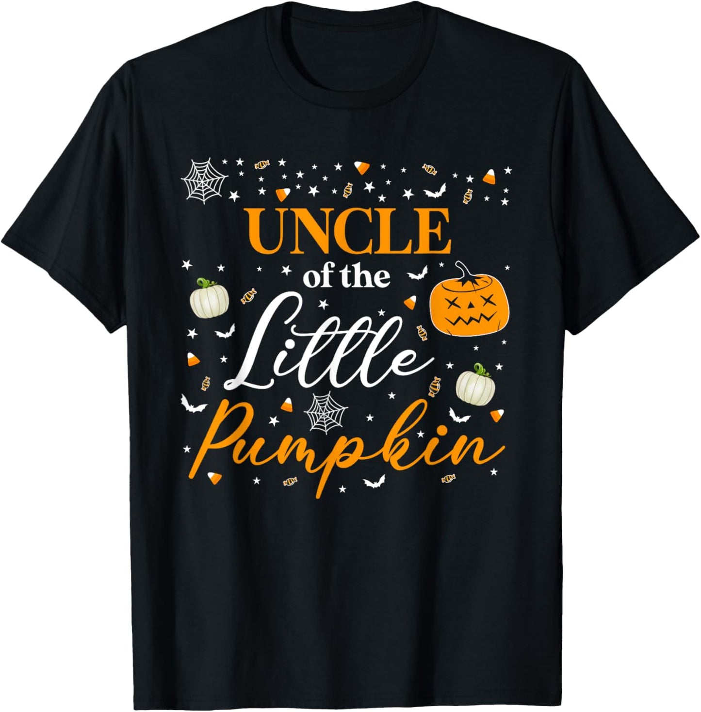 Uncle Of The Little Pumpkin Family Matching Halloween T-Shirt - T-Shirt | Black