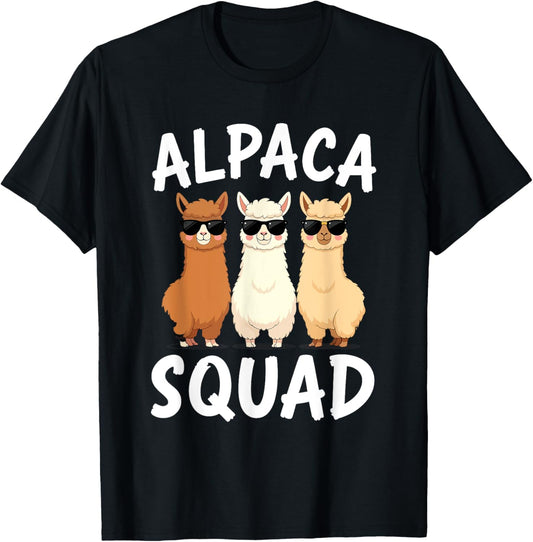 Alpaca Art Men Women Boys Girls Kids Funny Alpaca T-Shirt - T-Shirt | Black