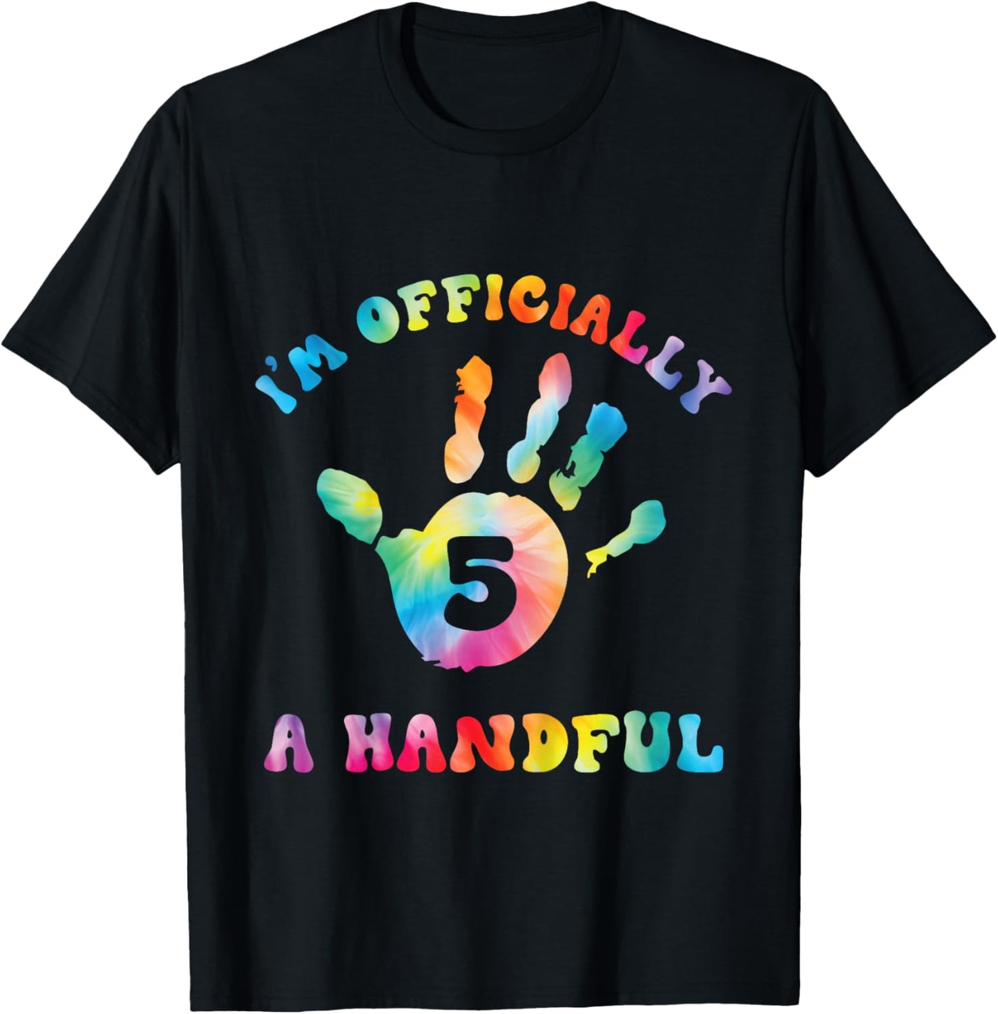 Retro I'm Officially Handful 5th Birthday Boy Girl Turning 5 T-Shirt - T-Shirt | Black