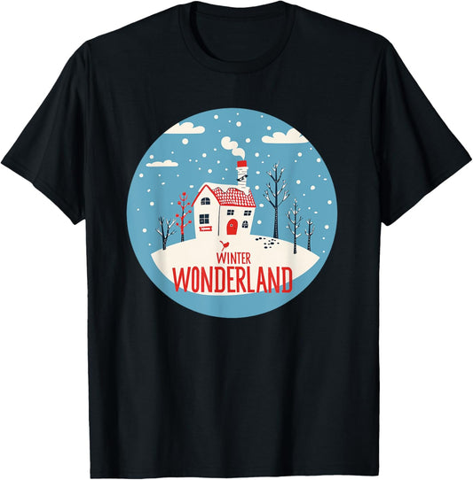 Winter Wonderland Emblem for a Magical Wintry Season T-Shirt - T-Shirt | Black